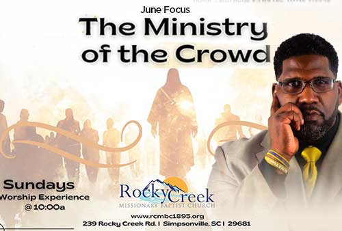 June Focus Banner with a photo of Dr. Wideman and the words - The Ministry of the Crowd