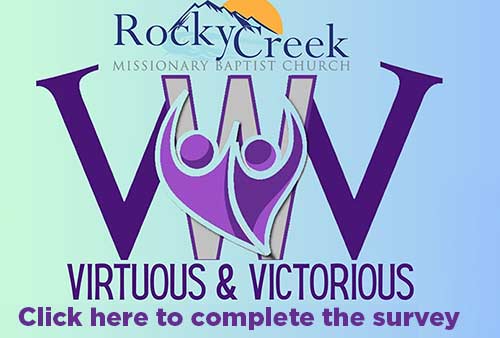 a banner advertising the Virtuous and Victorious Survey. Click for more informaitoin
